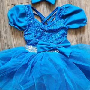 Blue Sequin Kids Costume Dress